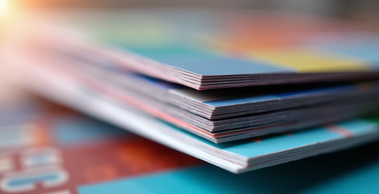 Makroaufnahme von präzisen Druckrändern und Schnittmarken