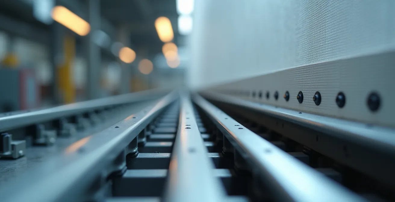 Makroaufnahme eines Keder-Systems zur professionellen Bannerbefestigung