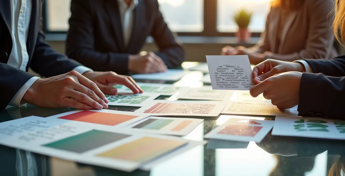 Entwicklungsprozess eines Key Visuals in einer Markenwerkstatt