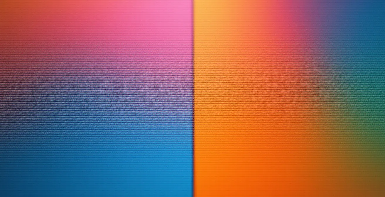 Vergleich der Druckqualität auf Mesh-Material mit sichtbarer Perforation