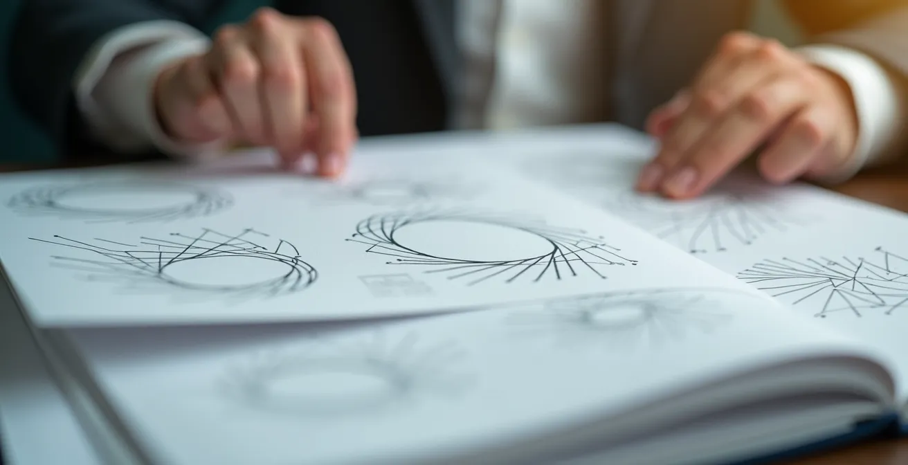 Nahaufnahme von professionell gestalteten Geschäftsdokumenten mit einheitlicher, sauberer Typografie, die Professionalität ausstrahlt.