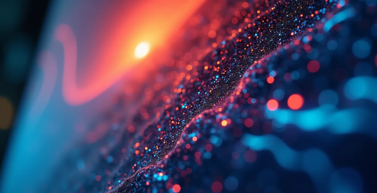 Makroaufnahme von optimierten Bildformaten auf professionellem Monitor